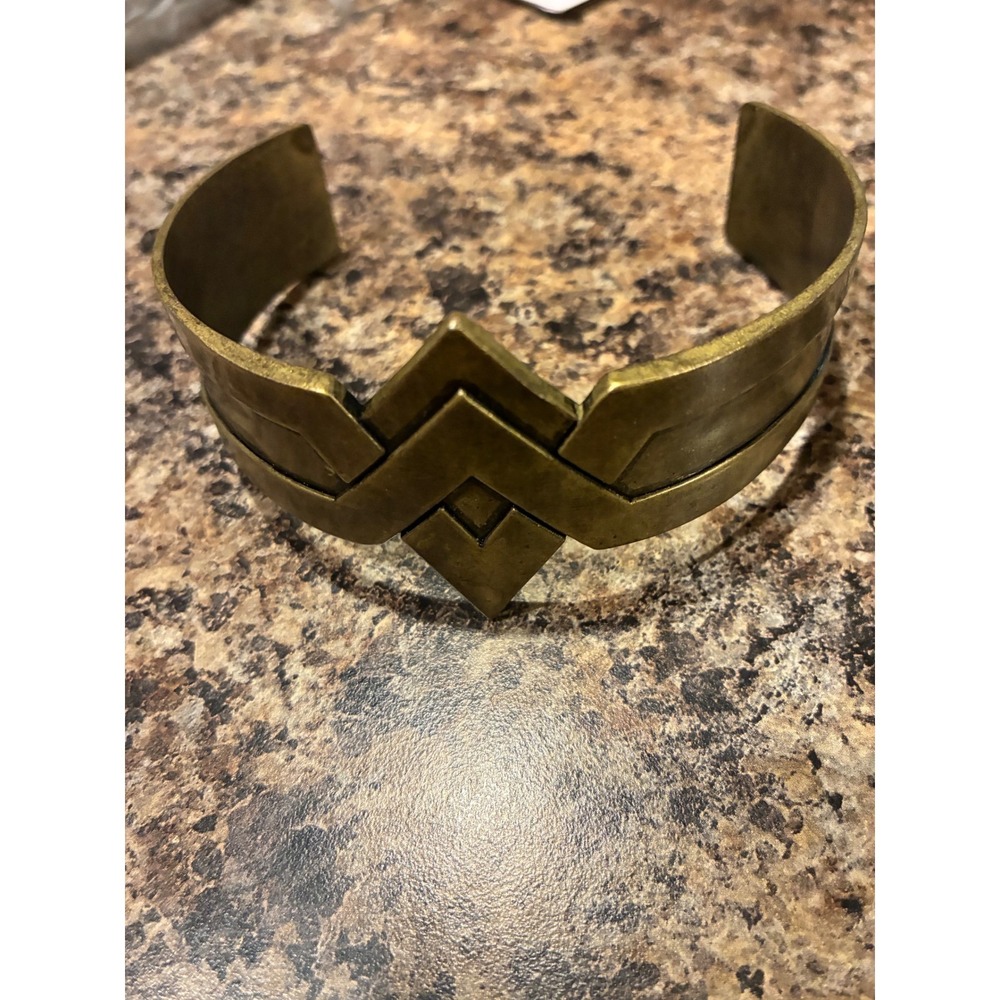 DC Comics Wonder Woman Cuff Bracelet Antiqued Brass Tiara Logo Cosplay Jewelry